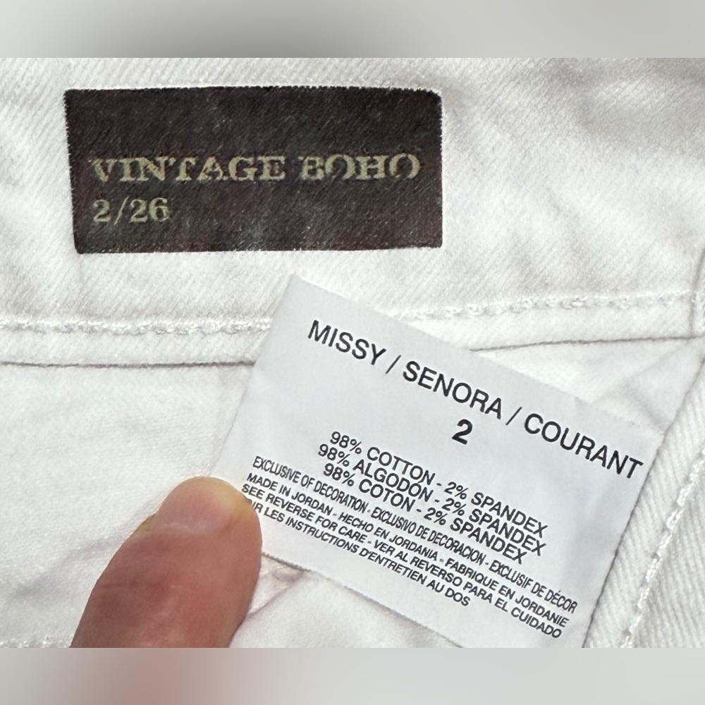 Nine West Vintage America White Stretch Jeans Size 2 Skinny - Picture 10 of 15